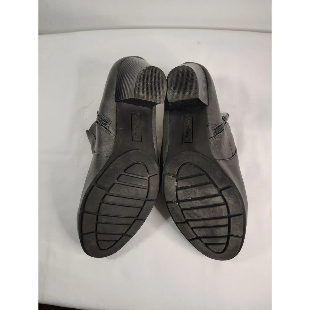 Croft & Barrow Ortholite Gray Ankle Bootie Heeled Comfort Shoes Women’s 10M Zip